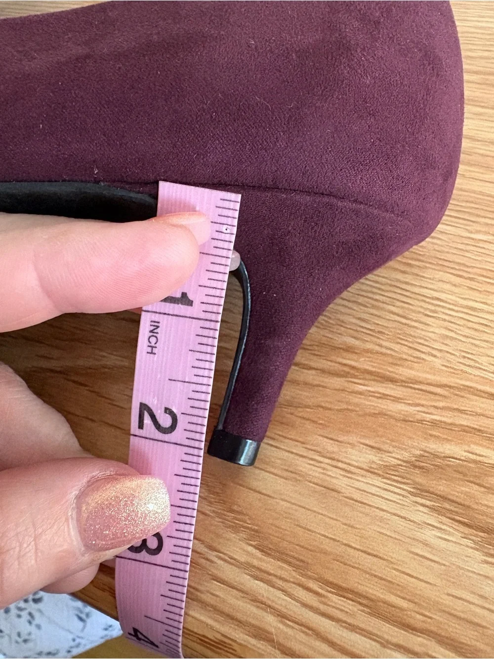 Dexflex Comfort Burgundy Suede Kitten Heel